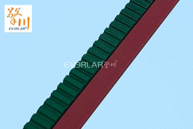 PU同步帶加綠布紅膠耐油耐磨食品行業(yè)自動(dòng)化生產(chǎn)線(xiàn)聚氨酯傳動(dòng)帶