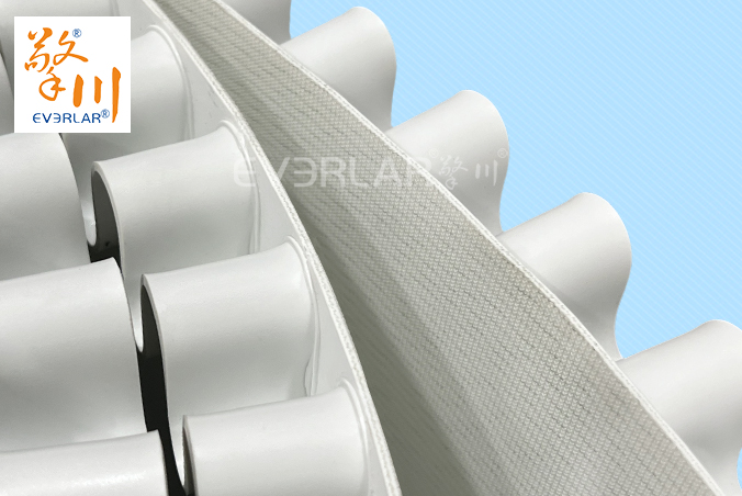 白色PU輸送帶加裙邊耐磨耐磨食品級(jí)行業(yè)傳送帶聚氨酯皮帶定制