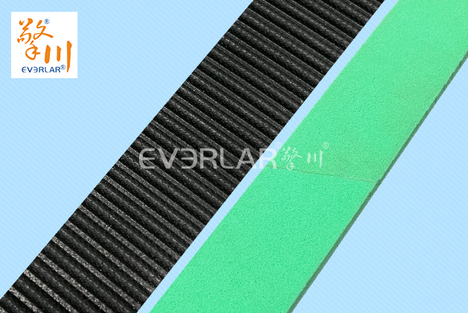 橡膠同步帶加綠色發(fā)泡膠防滑低噪音食品包裝傳動帶齒形帶定制