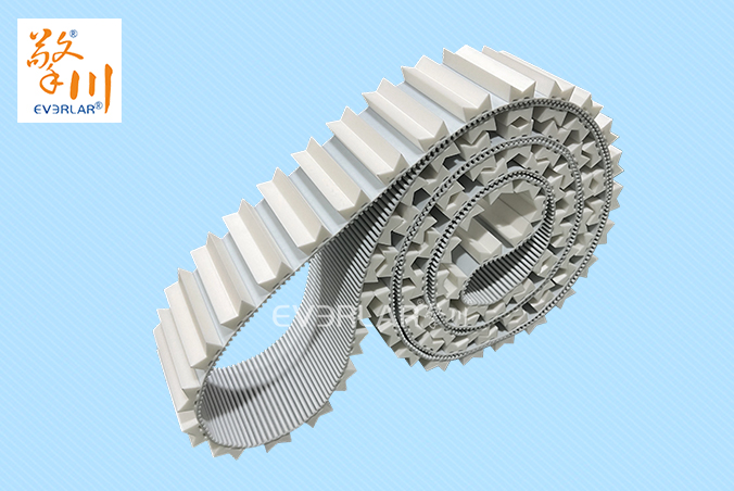 PU同步帶加V型擋塊食品包裝生產(chǎn)線工業(yè)傳動帶定制