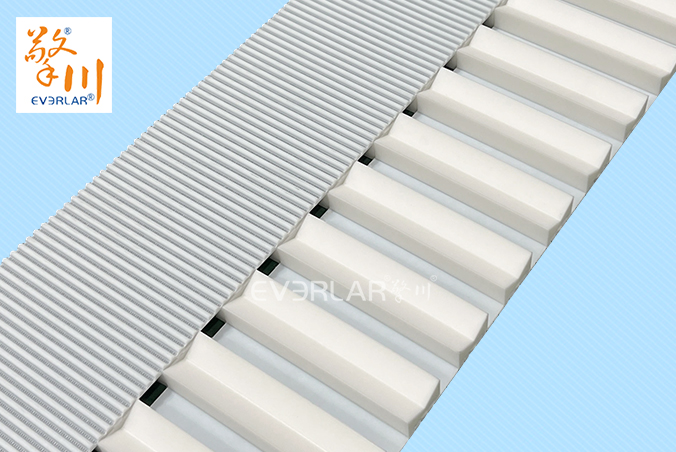 PU同步帶加V型擋塊食品包裝生產(chǎn)線工業(yè)傳動帶定制