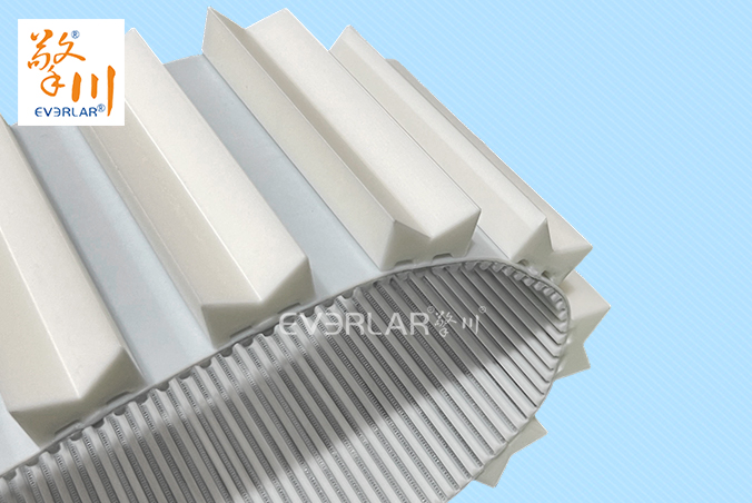 PU同步帶加V型擋塊食品包裝生產(chǎn)線工業(yè)傳動帶定制