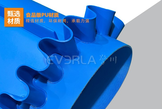 1764815710473876.jpg 藍色啞光PU輸送帶加擋板裙邊導條細節(jié).jpg